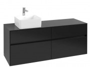 Тумба під раковину Villeroy&Boch Collaro 140х50 см МДФ чорний матовий лак C04600PD