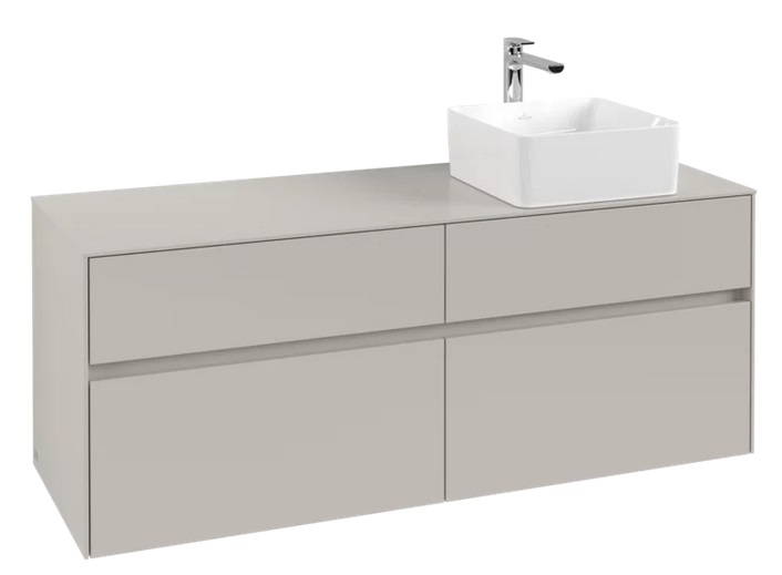 Тумба под раковину Villeroy & Boch Collaro 140х50 см ДСП мягкий серый C04700VK