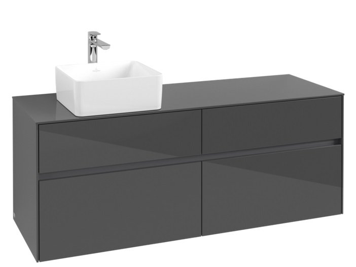 Тумба под раковину Villeroy & Boch Collaro 140х50 см МДФ глянцевый серый C04600FP