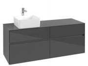 Тумба под раковину Villeroy & Boch Collaro 140х50 см МДФ глянцевый серый C04600FP