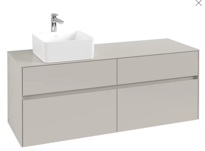 Тумба под раковину Villeroy & Boch Collaro 140х50 см ДСП мягкий серый C04600VK