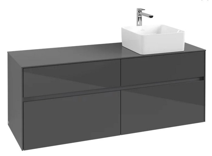 Тумба під раковину Villeroy&Boch Collaro 140х50 см МДФ глянсовий сірий C04700FP