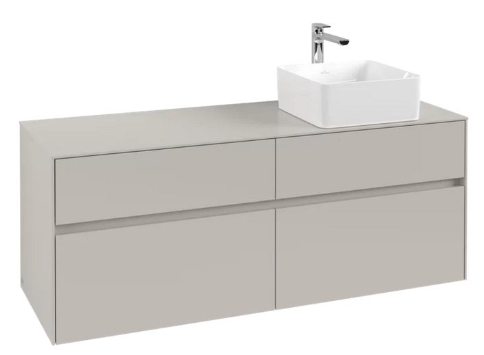 Тумба під раковину Villeroy&Boch Collaro 140х50 см ДСП м'який сірий C04700VK