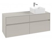 Тумба під раковину Villeroy&Boch Collaro 140х50 см ДСП м'який сірий C04700VK