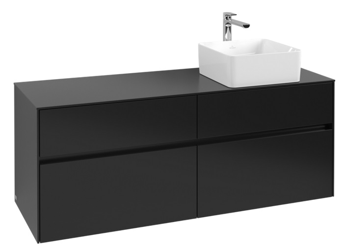 Тумба под раковину Villeroy & Boch Collaro 140х50 см МДФ черный матовый лак C04700PD