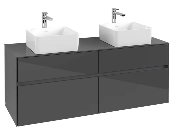 Тумба под раковину Villeroy & Boch Collaro 140х50 см МДФ глянцевый серый C04800FP