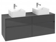 Тумба под раковину Villeroy & Boch Collaro 140х50 см МДФ глянцевый серый C04800FP