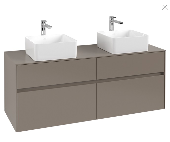 Тумба под раковину Villeroy & Boch Collaro 140х50 см ДСП трюфель серый C04800VG