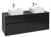 Тумба під раковину Villeroy&Boch Collaro 140х50 см МДФ чорний матовий лак C04800PD