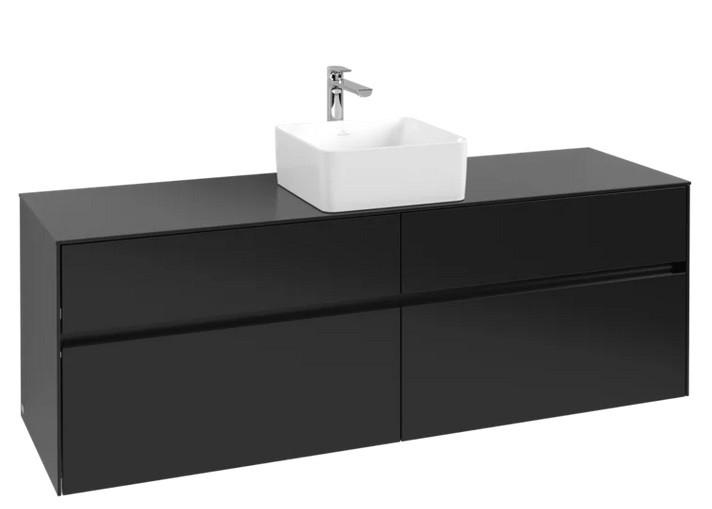 Тумба под раковину Villeroy & Boch Collaro 160х50 см МДФ черный матовый лак C04900PD