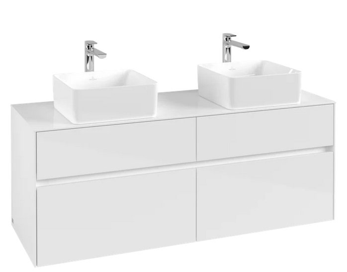 Тумба під раковину Villeroy&Boch Collaro 140х50 см ДСП матовий білий C04800MS