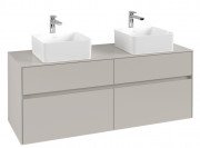Тумба під раковину Villeroy & Boch Collaro 140х50 см ДСП м'який сірий C04800VK