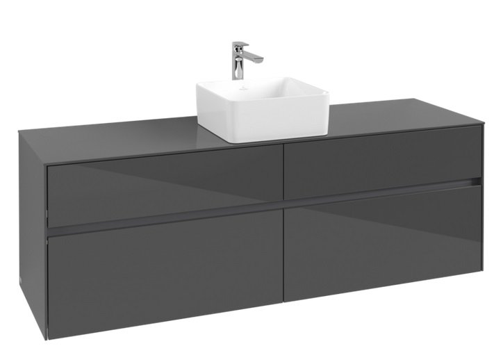 Тумба під раковину Villeroy&Boch Collaro 160х50 см МДФ глянсовий сірий C04900FP