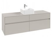 Тумба під раковину Villeroy&Boch Collaro 160х50 см ДСП м'який сірий C04900VK