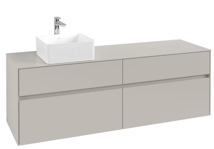 Тумба под раковину Villeroy & Boch Collaro 160х50 см ДСП мягкий серый C05000VK