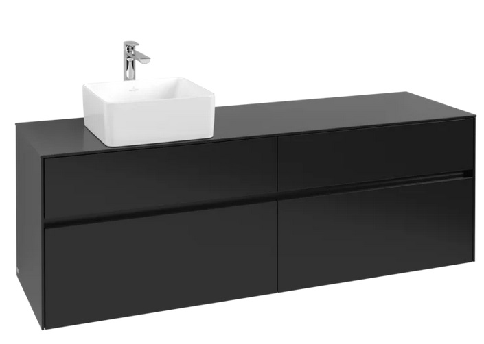 Тумба под раковину Villeroy & Boch Collaro 160х50 см МДФ черный матовый лак C05000PD