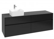 Тумба під раковину Villeroy & Boch Collaro 160х50 см МДФ чорний матовий лак C05000PD