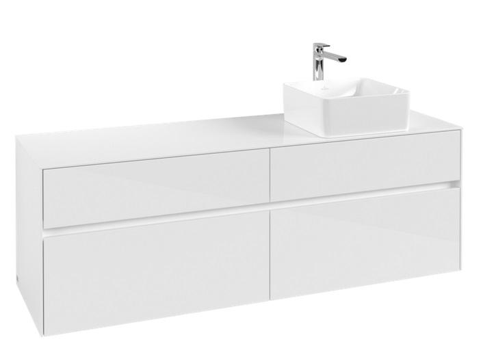 Тумба под раковину Villeroy & Boch Collaro 160х50 см МДФ глянцевый белый C05100DH