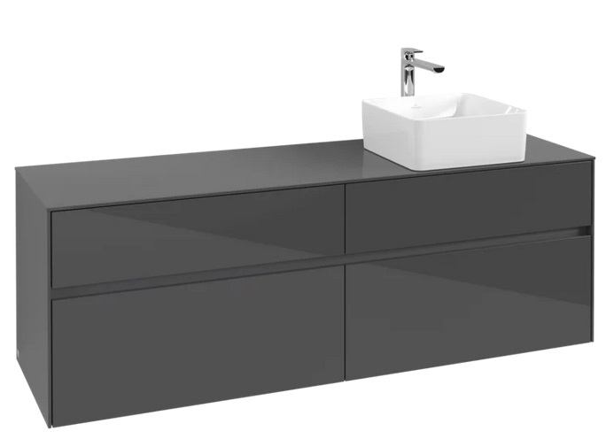 Тумба під раковину Villeroy&Boch Collaro 160х50 см МДФ глянсовий сірий C05100FP