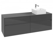 Тумба під раковину Villeroy&Boch Collaro 160х50 см МДФ глянсовий сірий C05100FP