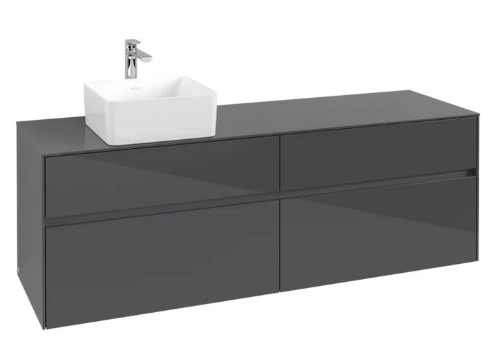 Тумба под раковину Villeroy & Boch Collaro 160х50 см МДФ глянцевый серый C05000FP