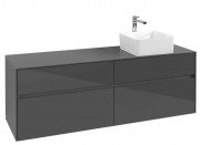 Тумба под раковину Villeroy & Boch Collaro 160х50 см МДФ глянцевый серый C05100FP