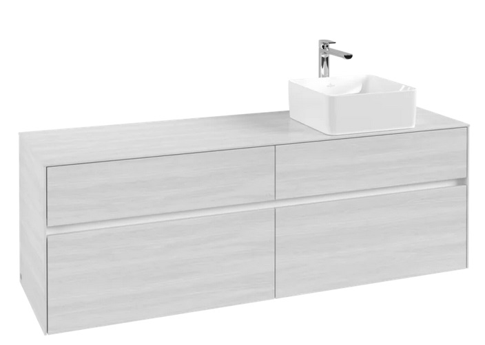 Тумба під раковину Villeroy&Boch Collaro 160х50 см ДСП біле дерево C05100E8