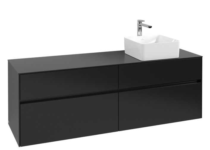 Тумба под раковину Villeroy & Boch Collaro 160х50 см ДСП черный матовый лак C05100PD