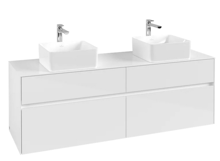 Тумба под раковину Villeroy & Boch Collaro 160х50 см МДФ глянцевый белый C05200DH