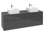 Тумба під раковину Villeroy&Boch Collaro 160х50 см МДФ глянсовий сірий C05200FP