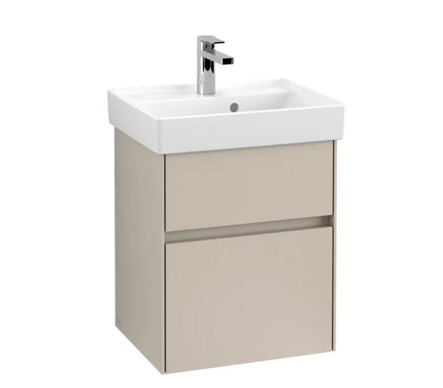 Тумба под раковину Villeroy & Boch Collaro 46х37,4 см с подсветкой ДСП мягкий серый C006B0VK