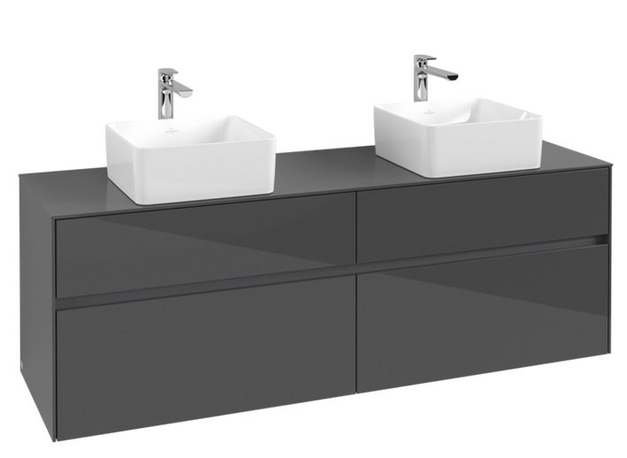 Тумба под раковину Villeroy & Boch Collaro 160х50 см МДФ глянцевый серый C05200FP