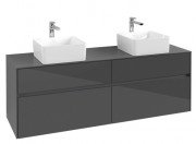 Тумба под раковину Villeroy & Boch Collaro 160х50 см МДФ глянцевый серый C05200FP