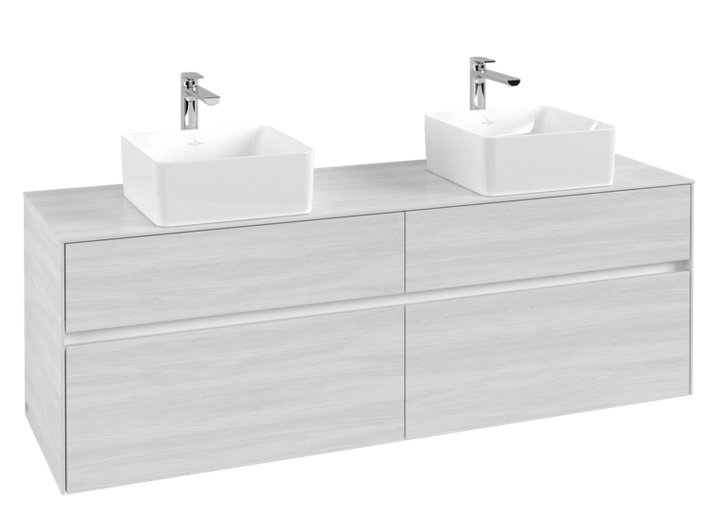 Тумба під раковину Villeroy&Boch Collaro 160х50 см ДСП біле дерево C05200E8