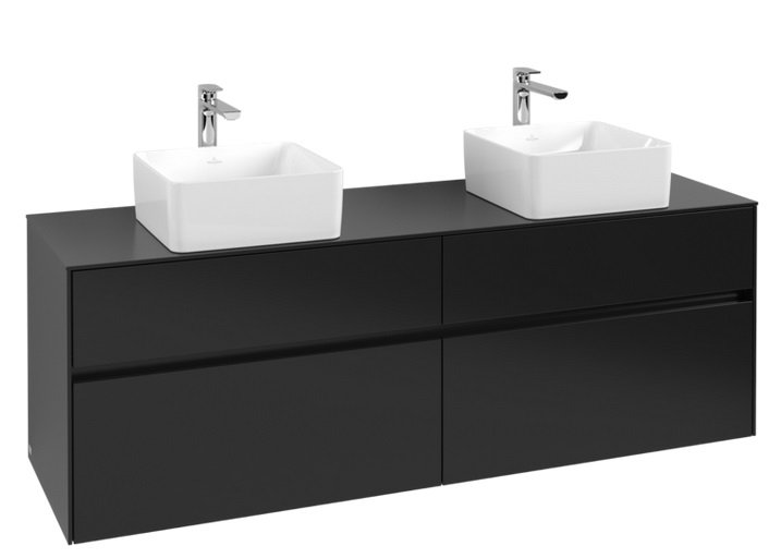 Тумба под раковину Villeroy & Boch Collaro 160х50 см МДФ черный матовый лак C05200PD