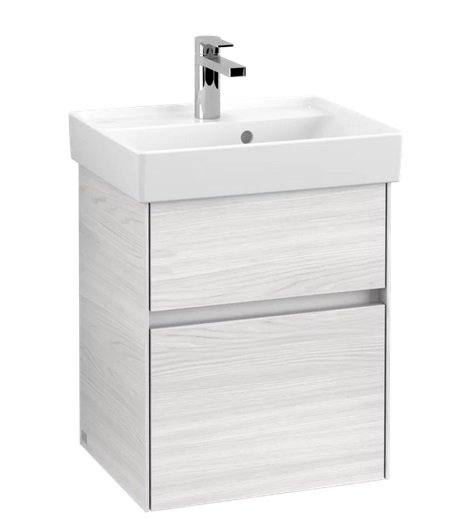Тумба под раковину Villeroy & Boch Collaro 46х37,4 см с подсветкой ДСП белое дерево C006B0E8