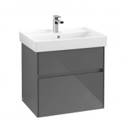 Тумба під раковину Villeroy & Boch Collaro 60,4х44,4 см із підсвічуванням МДФ глянсовий сірий C009B0FP