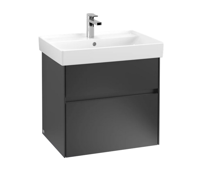Тумба под раковину Villeroy & Boch Collaro 60,4х44,4 см с подсветкой МДФ черный матовый лак C009B0PD