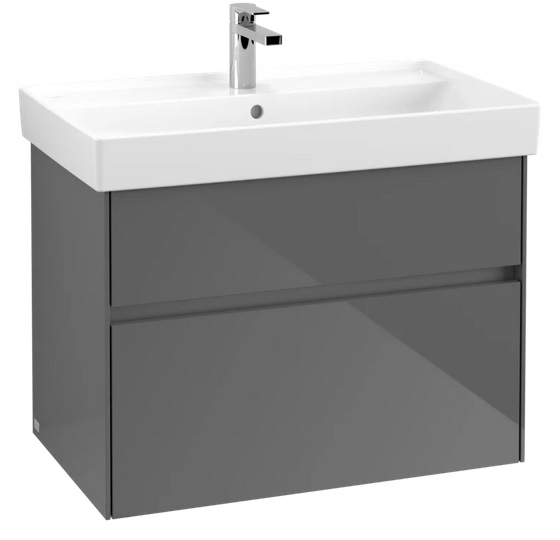 Тумба под раковину Villeroy & Boch Collaro 75,4х44,4 см с подсветкой МДФ глянцевый серый C010B0FP