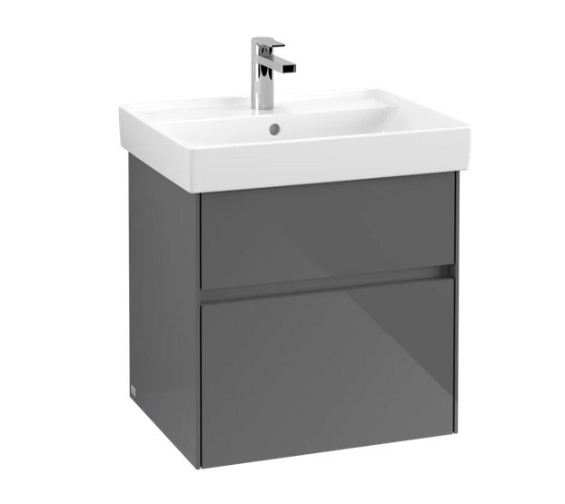 Тумба под раковину Villeroy & Boch Collaro 55,4х44,4 см с подсветкой МДФ глянцевый серый C008B0FP