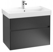 Тумба під раковину Villeroy & Boch Collaro 75,4х44,4 см із підсвічуванням МДФ чорний матовий лак C010B0PD