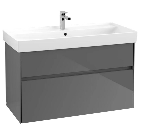 Тумба під раковину Villeroy & Boch Collaro 95,4х44,4 см із підсвічуванням МДФ глянсовий сірий C011B0FP