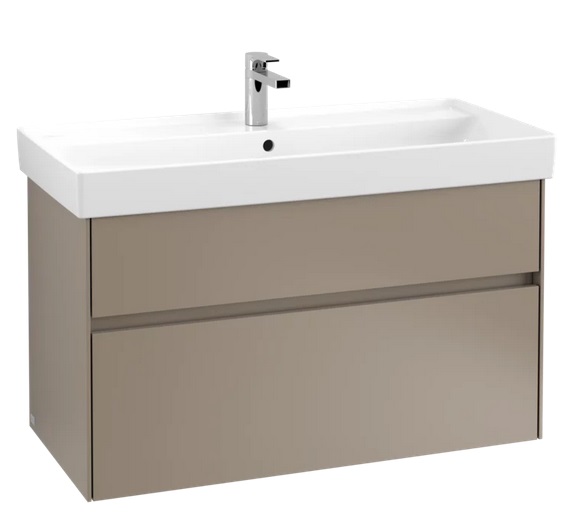 Тумба под раковину Villeroy & Boch Collaro 95,4х44,4 см с подсветкой ДСП трюфель серый C011B0VG