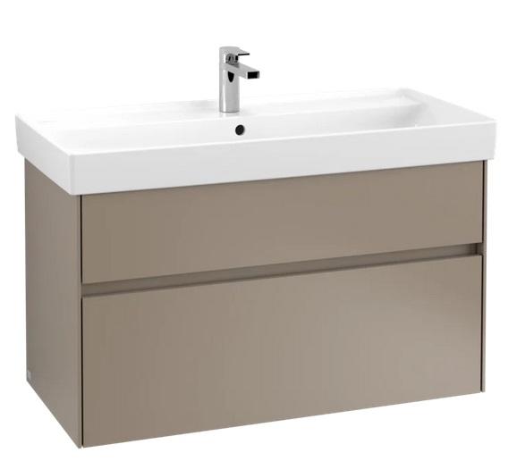 Тумба под раковину Villeroy & Boch Collaro 95,4х44,4 см с подсветкой ДСП трюфель серый C011B0VG