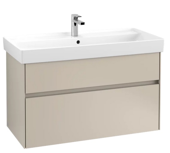 Тумба под раковину Villeroy & Boch Collaro 95,4х44,4 см с подсветкой ДСП мягкий серый C011B0VK