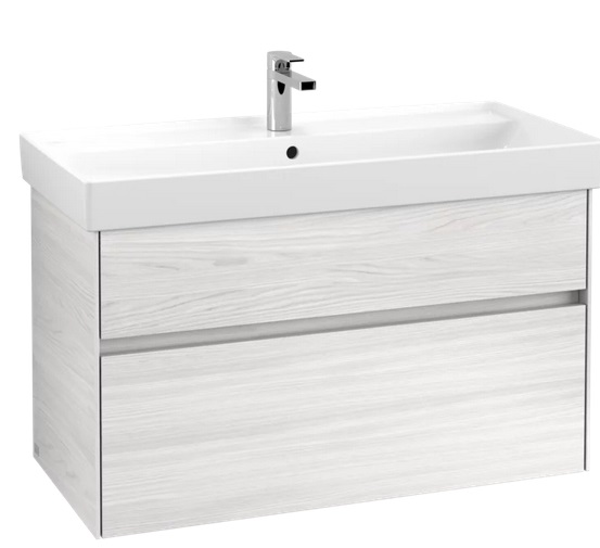 Тумба під раковину Villeroy & Boch Collaro 95,4х44,4 см із підсвічуванням ДСП біле дерево C011B0E8