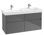 Тумба під раковину Villeroy & Boch Collaro 115,4 х44, 4 см з підсвічуванням МДФ глянсовий сірий C012B0FP