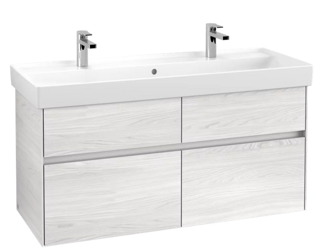 Тумба під раковину Villeroy & Boch Collaro 115,4х44,4 см із підсвічуванням ДСП біле дерево C012B0E8