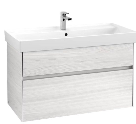 Тумба под раковину Villeroy & Boch Collaro 95,4х44,4 см с подсветкой ДСП белое дерево C011B0E8