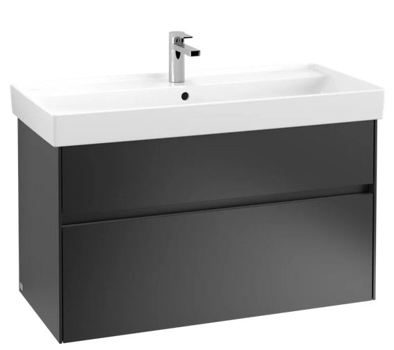 Тумба под раковину Villeroy & Boch Collaro 95,4х44,4 см с подсветкой МДФ черный матовый лак C011B0PD